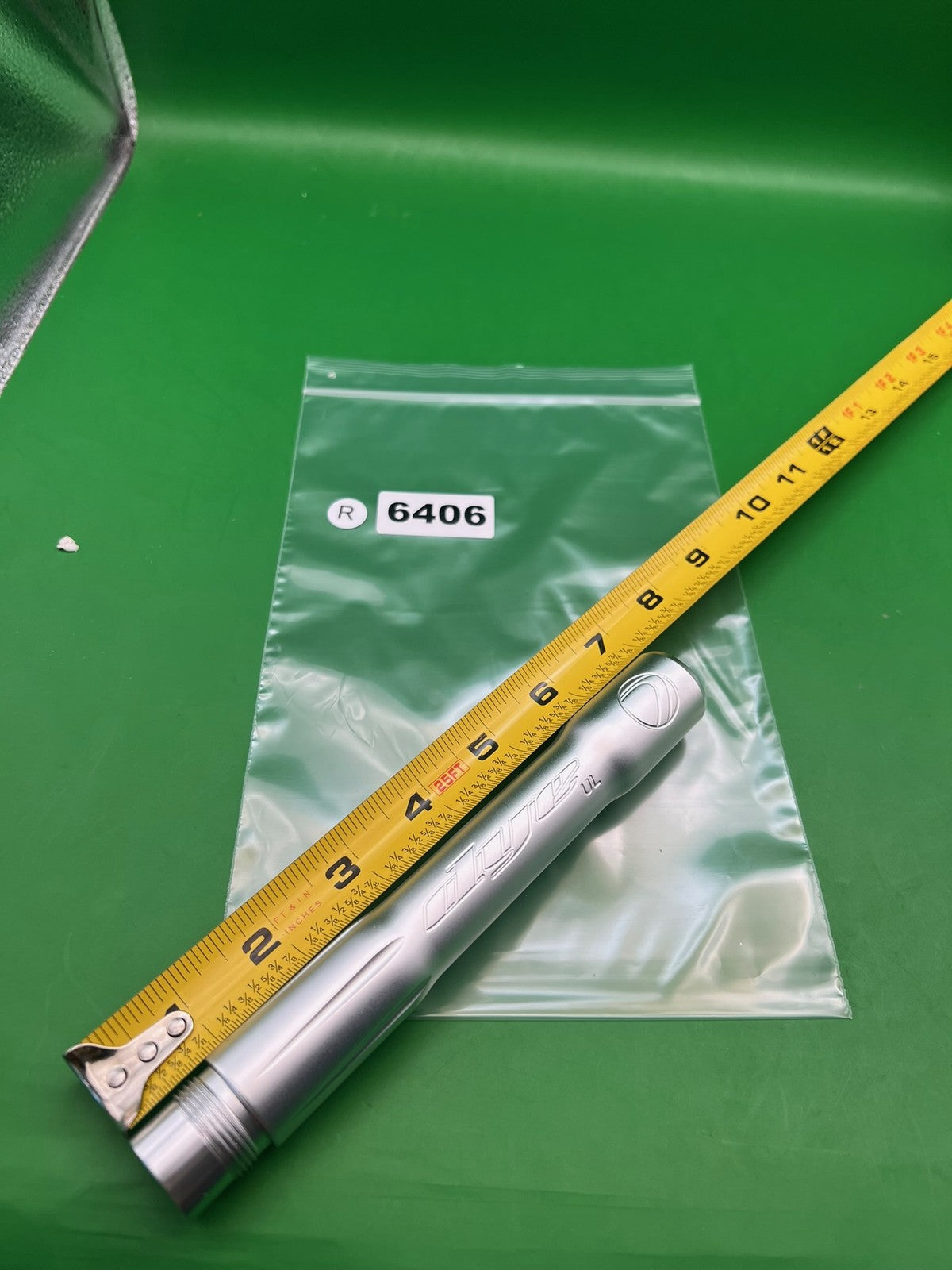 Dye UL Barrel Back Silver .689 A1/G7 Fly - used paintball barrel back - silver