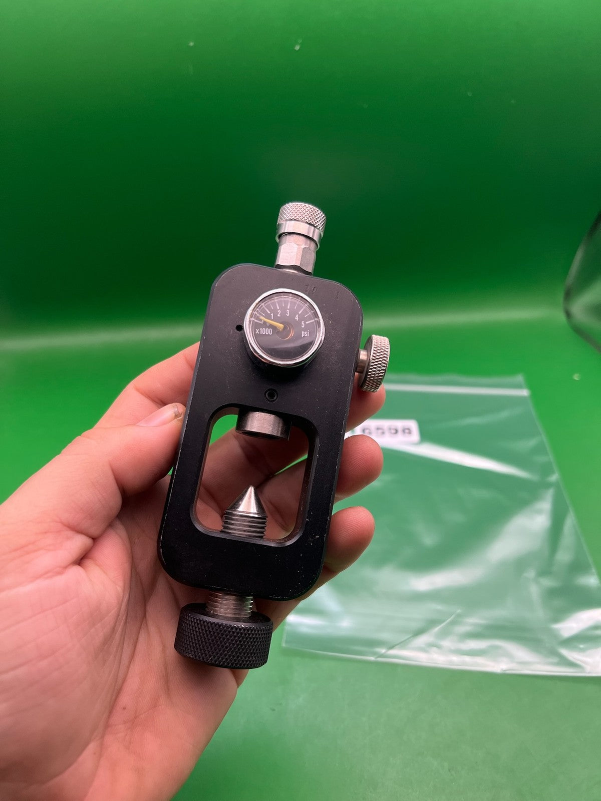 Scuba Tank paintball Adapter - used paintball scuba fill station / tank adapter - black/silver