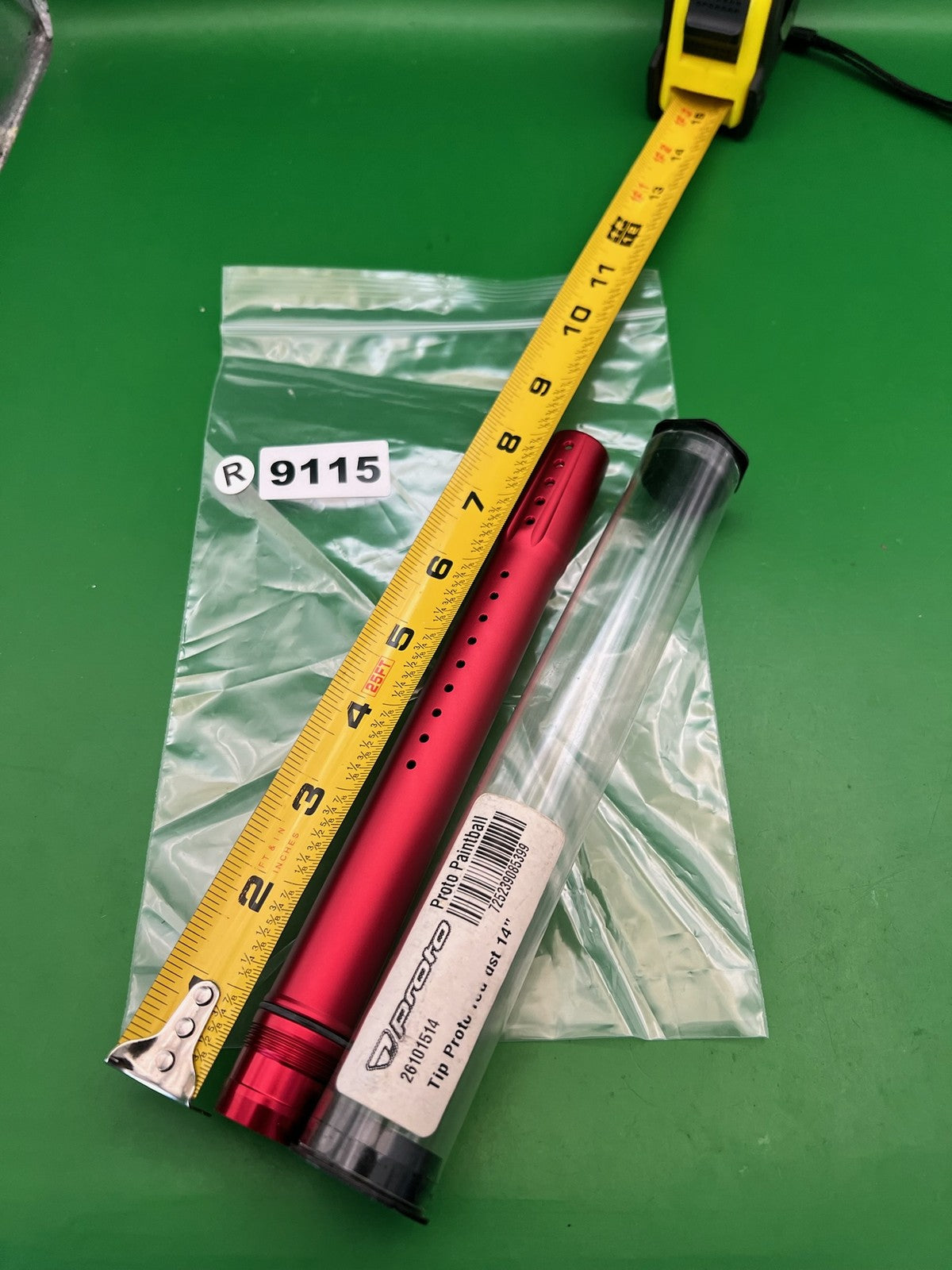 Proto Paintball 14in Barrel Tip Red Aluminum