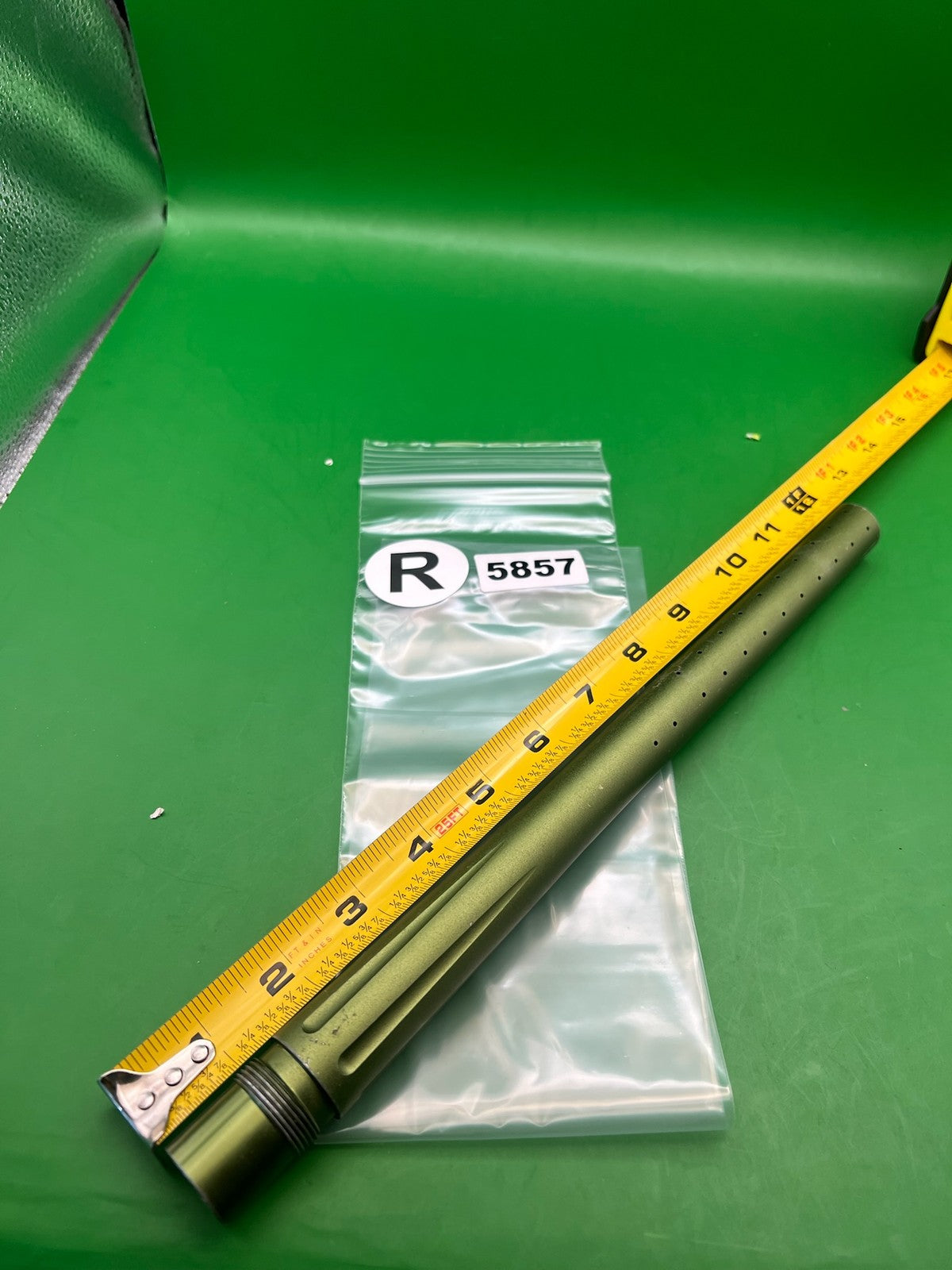 Stock Empire Back 12" .692 Olive - used paintball barrel back - olive