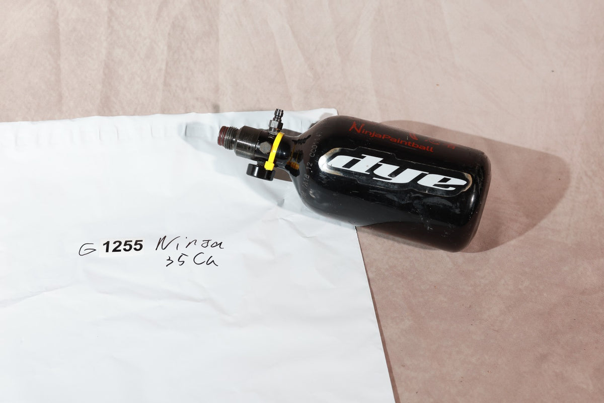 Ninja Paintball 35ci HPA Air Tank Black Dye Logo with Regulator