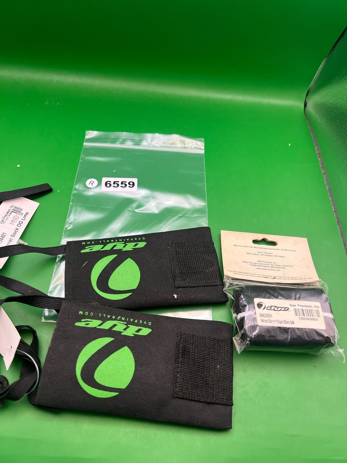 Dye Barrel Sock OG Lime + Sweat Band + Wrist Band Black Bundle