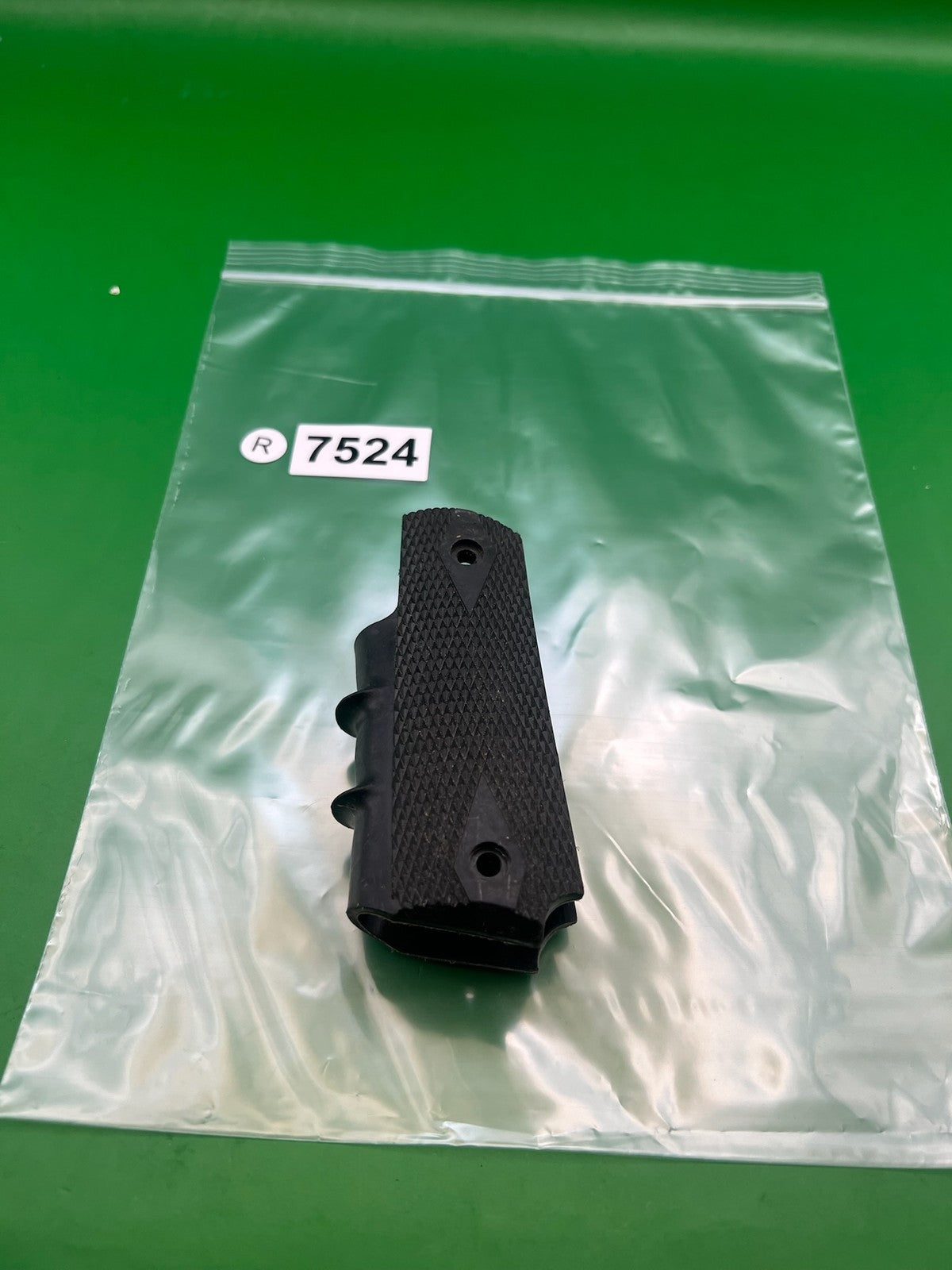 Vintage 45/1911 Style Paintball Grip Panels Black Rubber Diamond Checkered