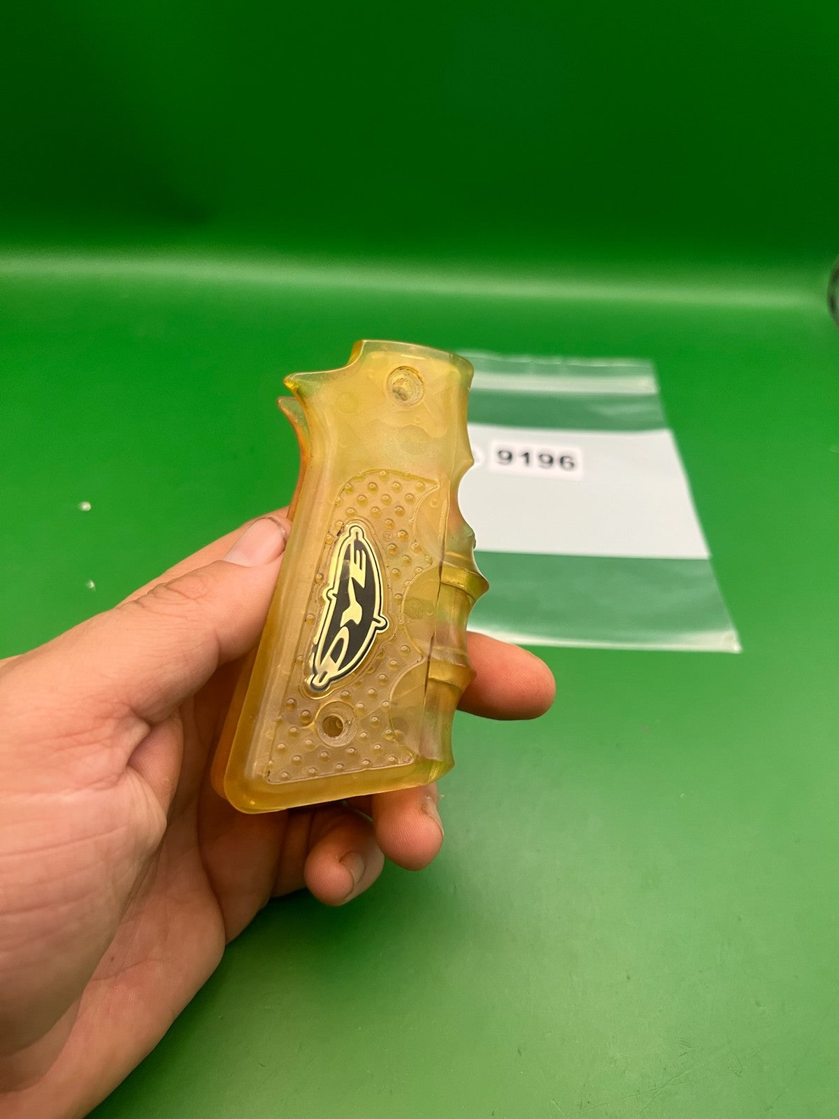 Dye 1911 45 Style Sticky Grip Panels Amber Gold Translucent