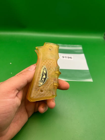 Dye 1911 45 Style Sticky Grip Panels Amber Gold Translucent