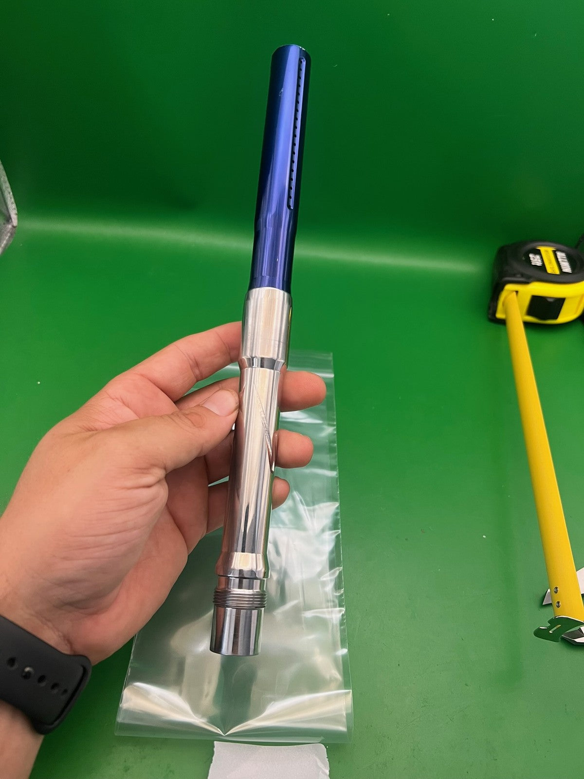 12" 2-Piece Barrel Silver Blue AC Thread .686 Bore Autococker