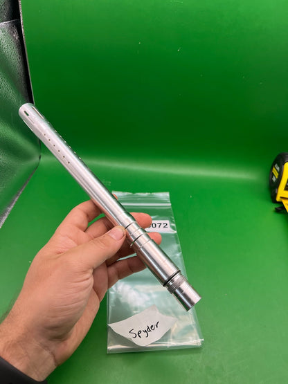 Spyder One Piece Barrel 12" Silver - used paintball barrel - silver