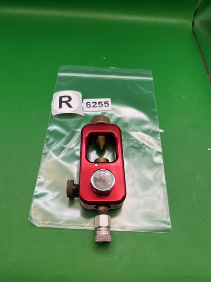 Bulldog Red Scuba Tank Adapter with Gauge Red - used paintball scuba tank adapter / fill station - red