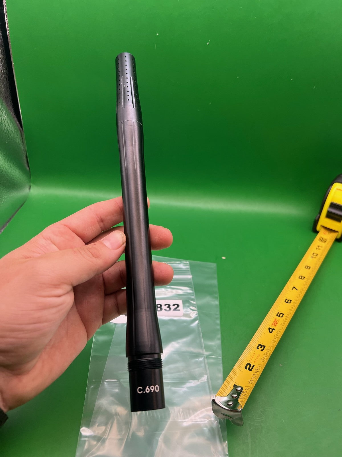 Autococker Back 12" .690 Black - used paintball barrel back - black