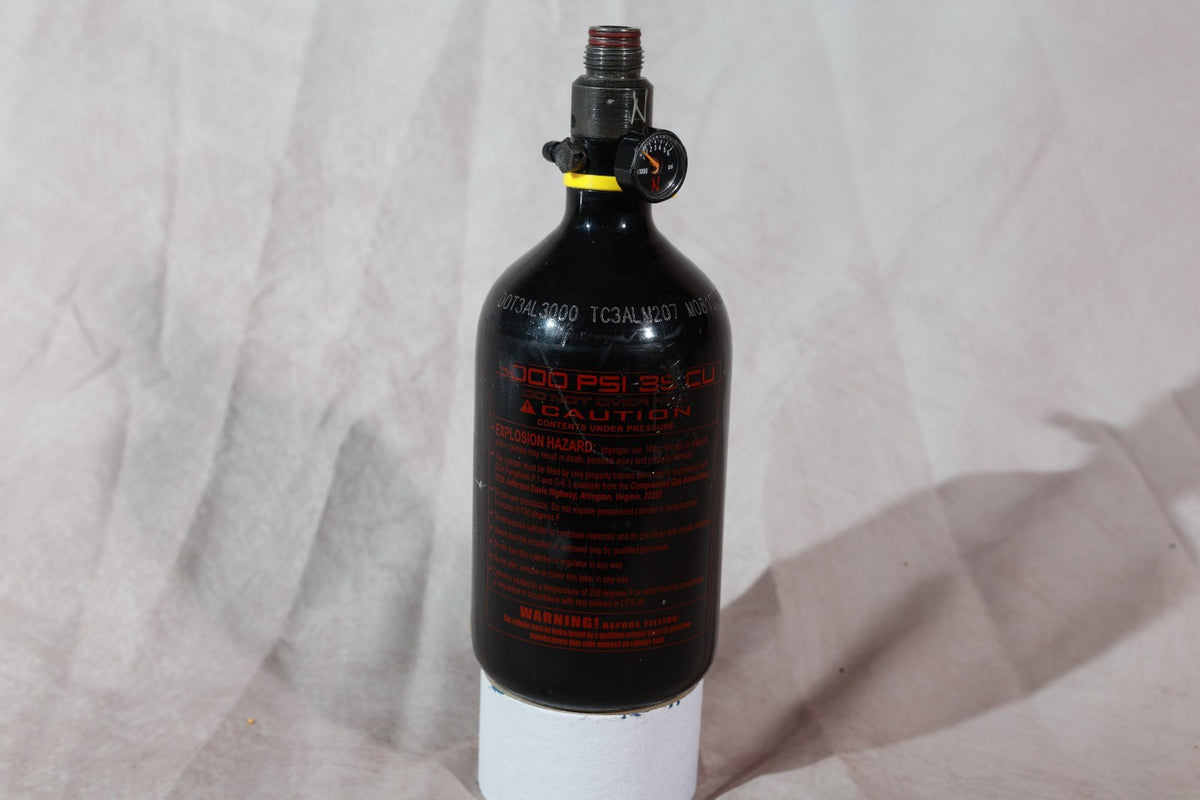 Ninja Paintball 35ci HPA Air Tank Black Dye Logo with Regulator