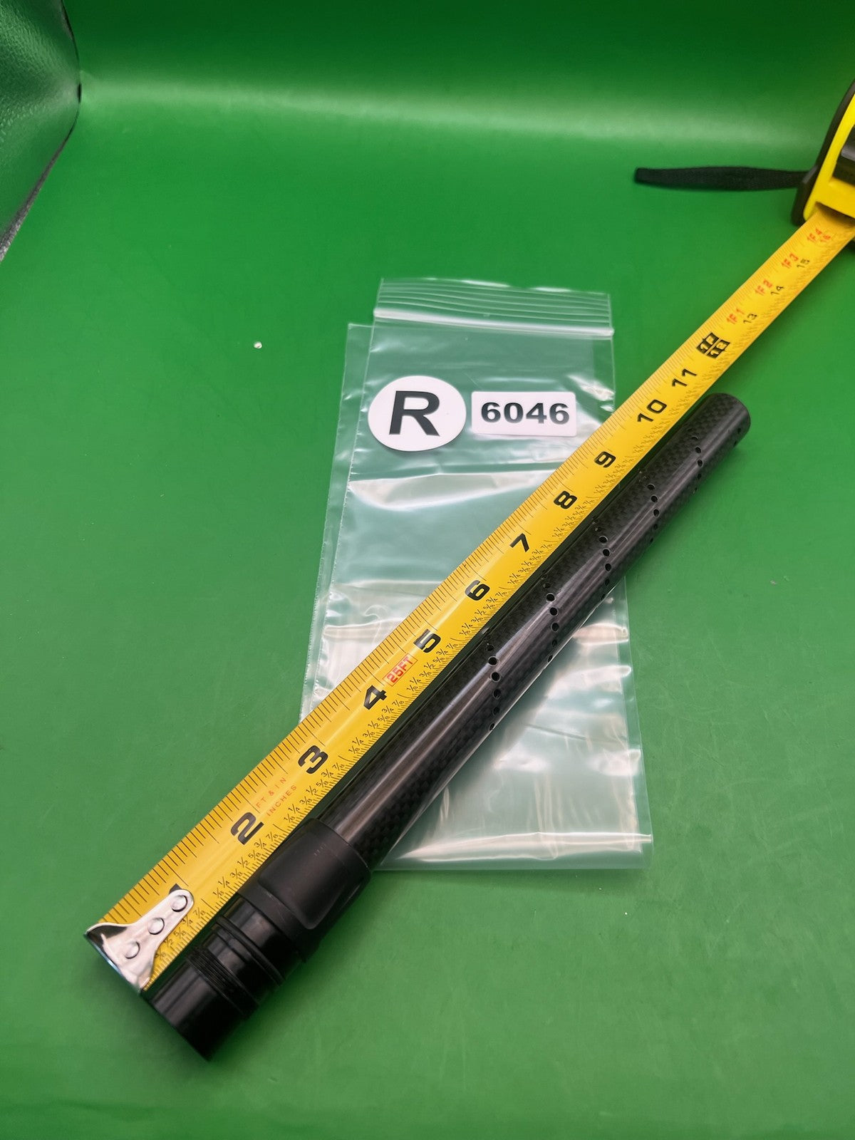 Carbon Fiber Barrel Tip 14" Autococker Black - used paintball barrel tip - black
