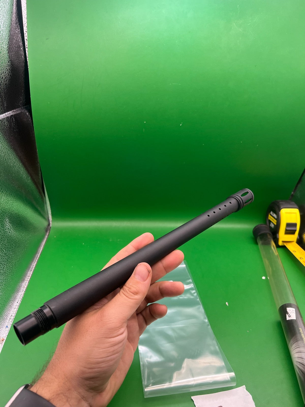 Complex Barrel Back Black .690 14" Tippmann A5 - used paintball barrel back - black