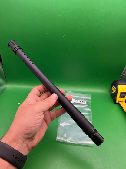 Autococker? One Piece Barrel 14" Black Ported - used paintball barrel - black