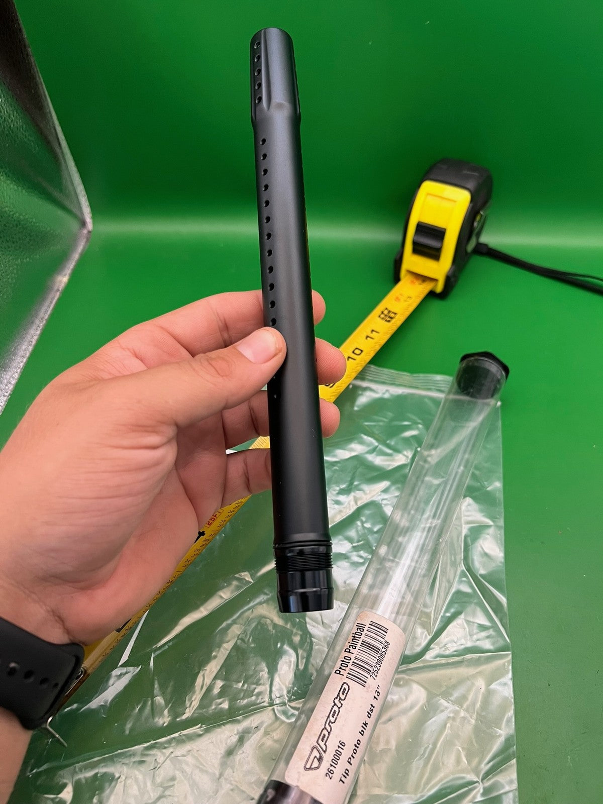 Proto Paintball 14" Barrel Tip Black Aluminum Ported