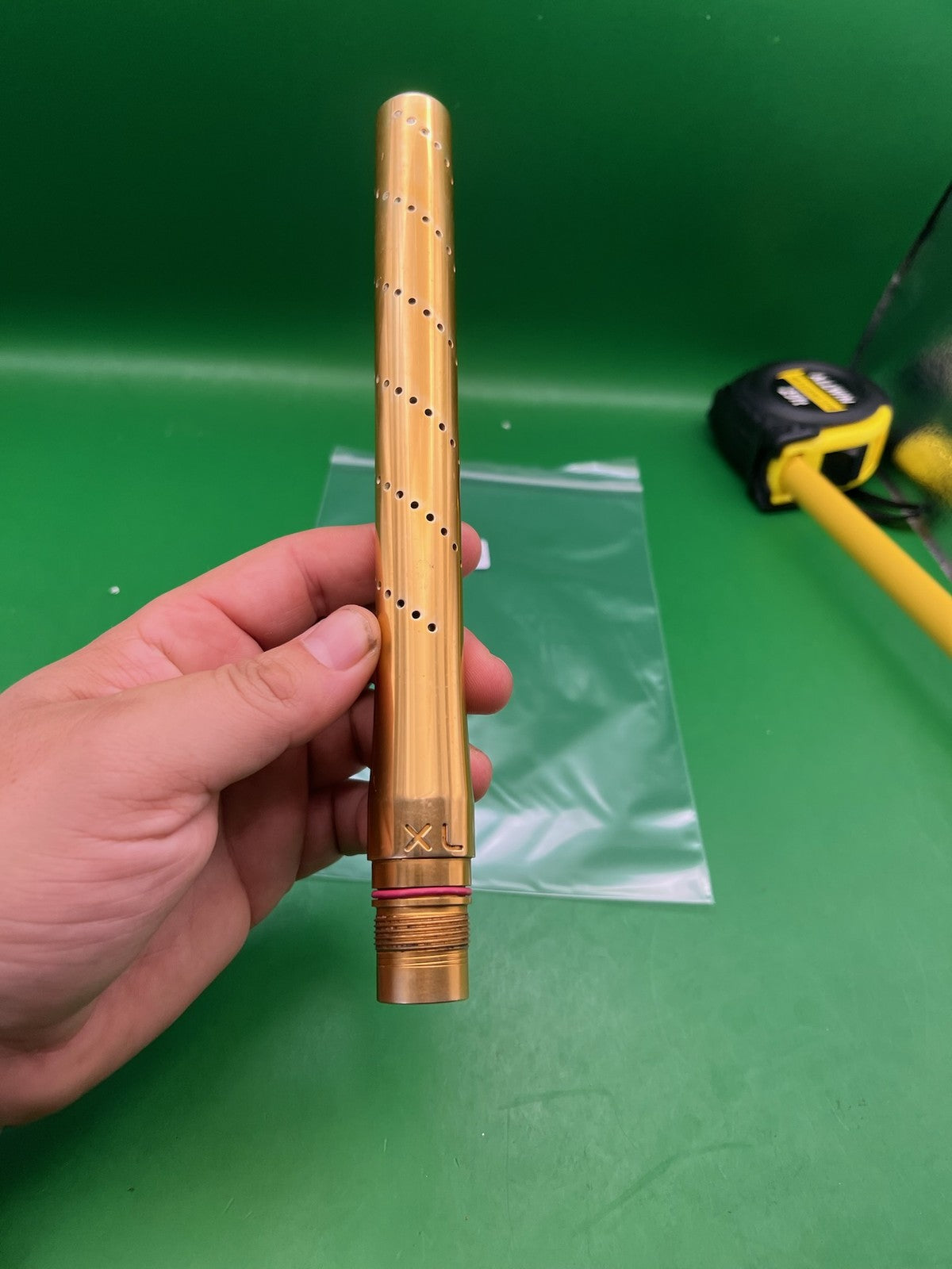 Smart parts Gold Freak XL Tip - used paintball barrel tip - gold anno