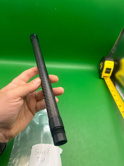 Stiffi Switch Carbon Fiber Barrel Tip Black - used paintball barrel tip - black/gray