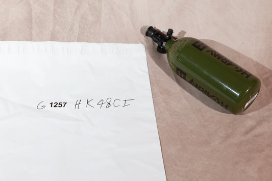 HK Army 48CI 3000PSI Compressed Air Tank Olive Green Paintball HPA Bottle