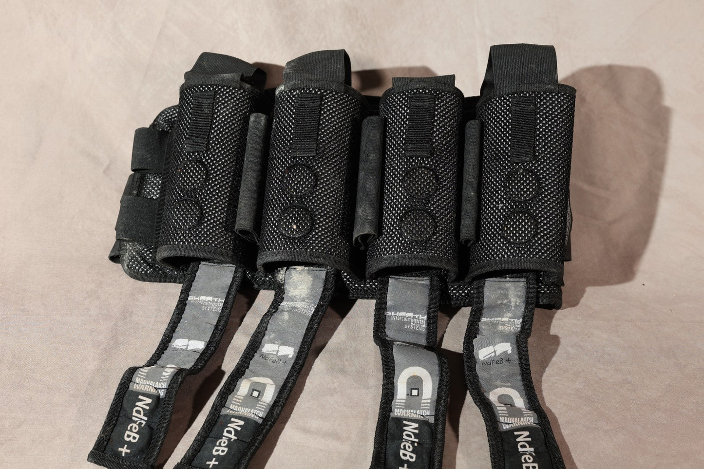 Black Tactical Pod Pack Harness Paintball 4 Pod Carrier MOLLE Belt System