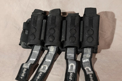 Black Tactical Pod Pack Harness Paintball 4 Pod Carrier MOLLE Belt System