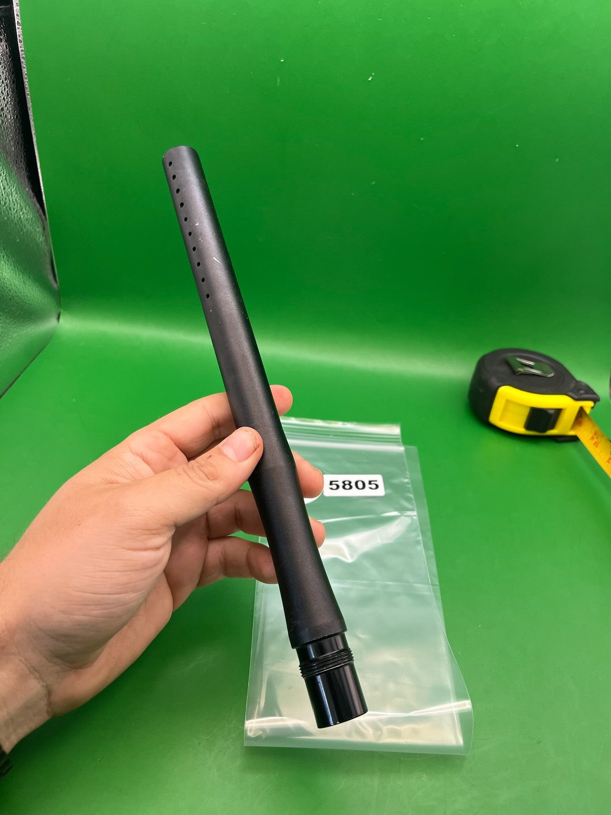 Autococker Barrel Back 14" .689 Black - used paintball barrel back - black
