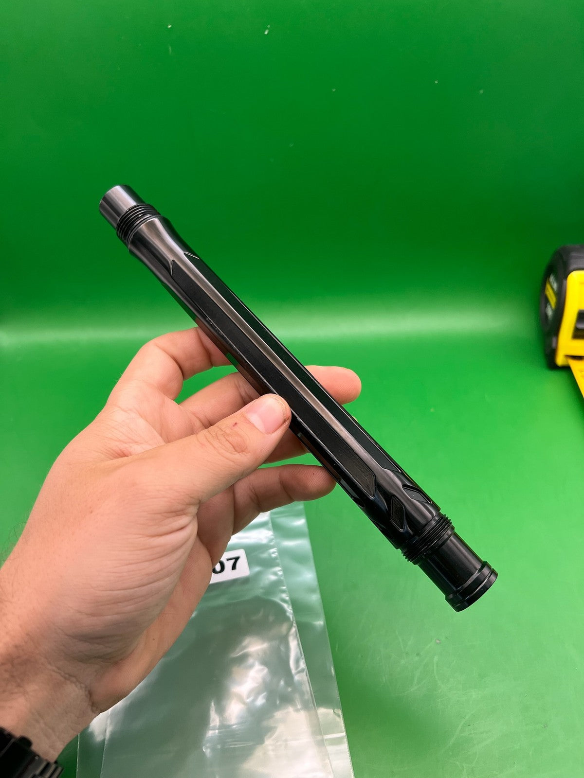 HK Autococker Back  10" .681 Black - used paintball barrel back - black