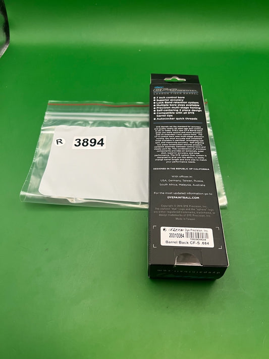 Dye CF-S Carbon Fiber Barrel Back 684 Bore Autococker Thread