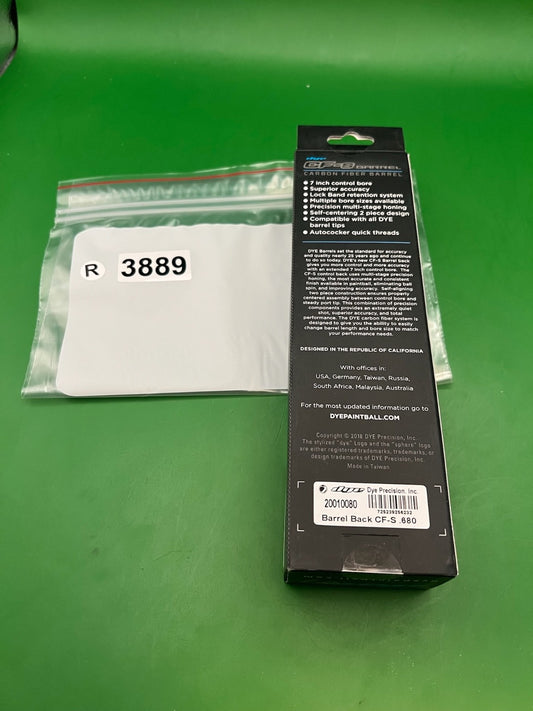 Dye CF-S Carbon Fiber Barrel Back 680 Bore Autococker Thread