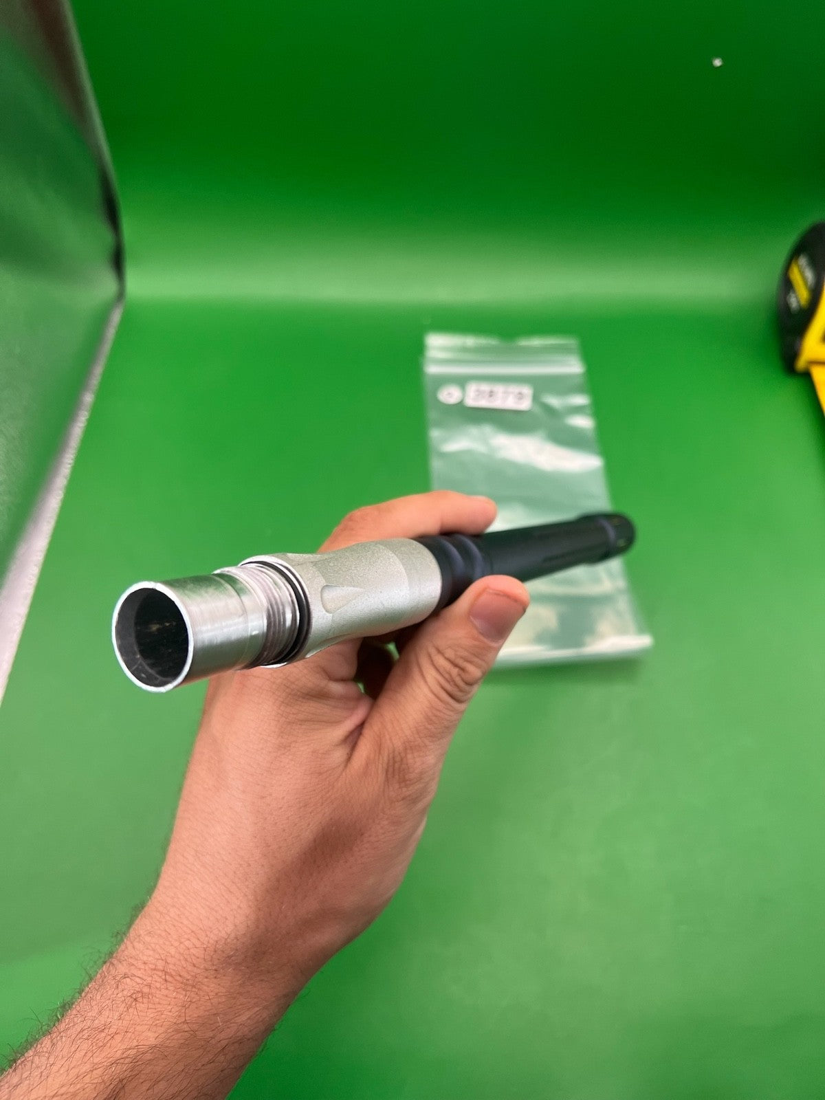 Paintball Barrel – Autococker Thread – .689 Bore – Two-Piece – Black/Silver