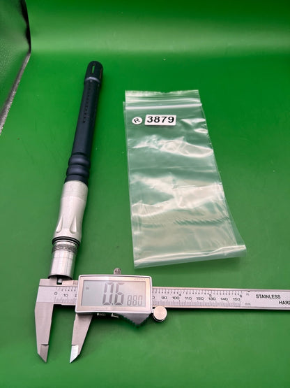 Paintball Barrel – Autococker Thread – .689 Bore – Two-Piece – Black/Silver