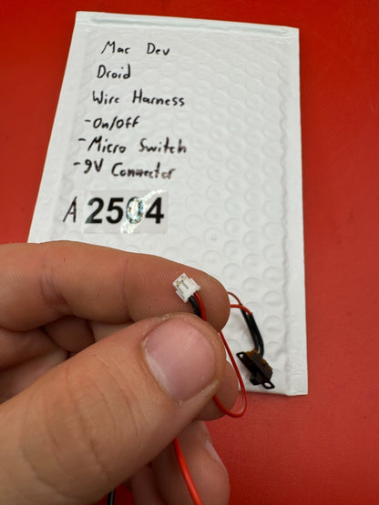 Mac Dev Droid Wire Harness  -On/Off -Micro Switch -9v Connector