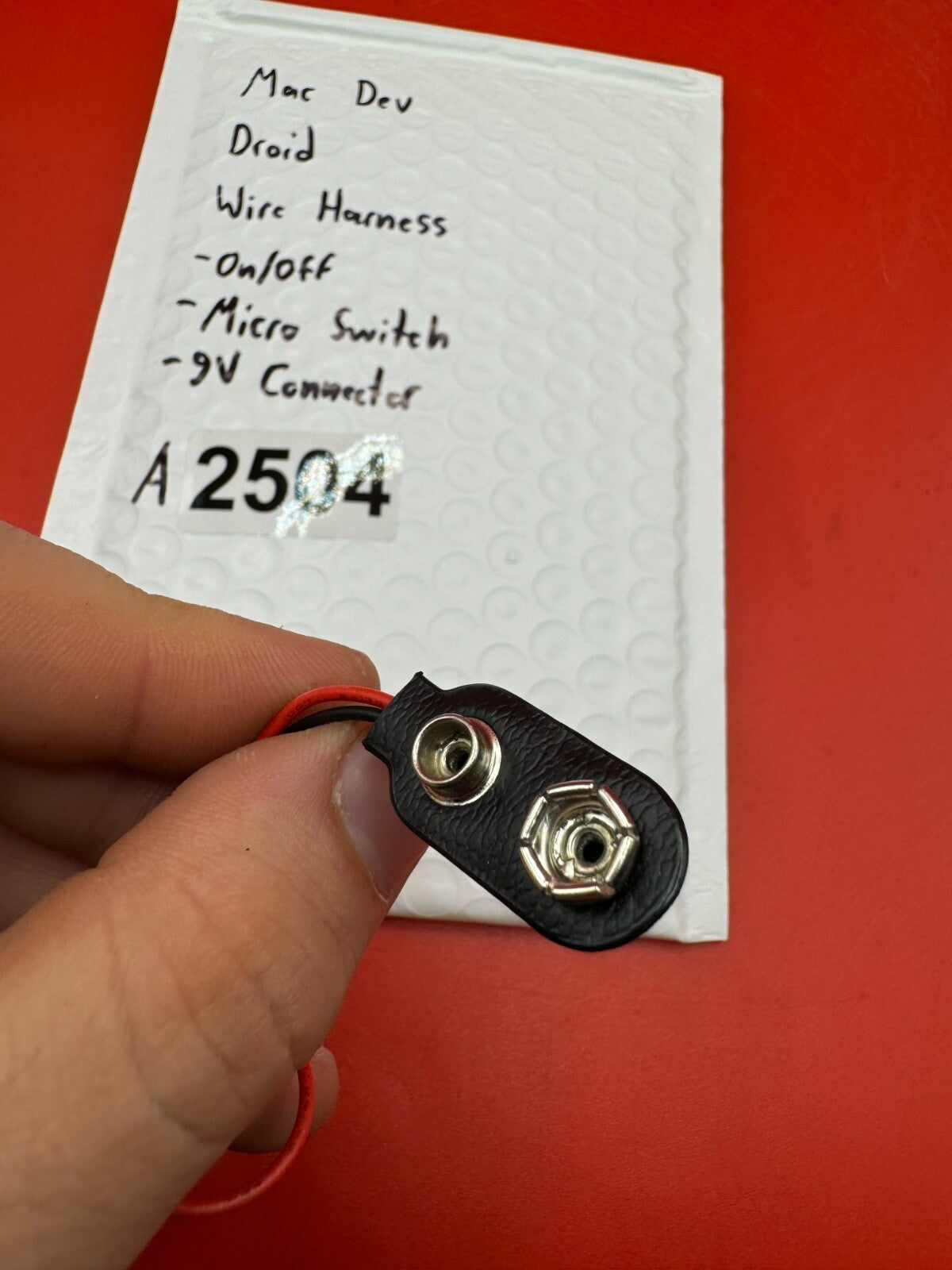 Mac Dev Droid Wire Harness  -On/Off -Micro Switch -9v Connector - used paintball wire harness - black/red
