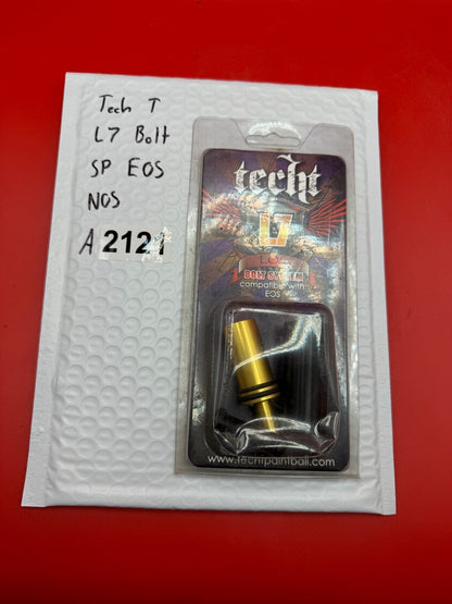 Tech T L7 Bolt SP EOS NOS - used paintball bolt - gold/black
