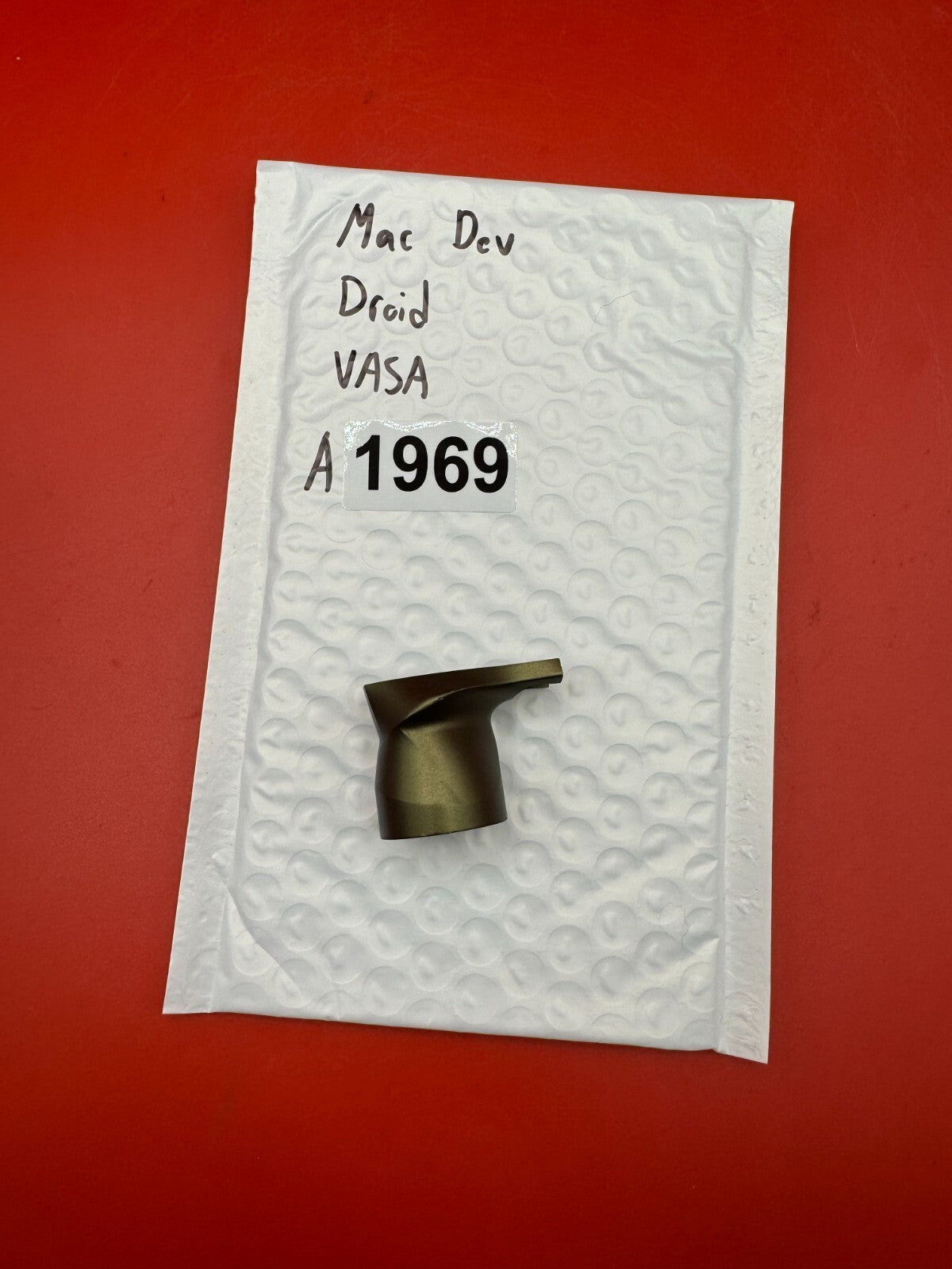 Mac Dev Droid VASA - used paintball vasa (velocity adjustment set assembly) / bolt tip cap - bronze ano