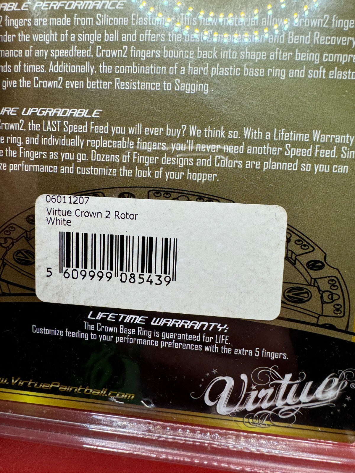 Virtue Crown Speed Feed Rotor  NOS-White