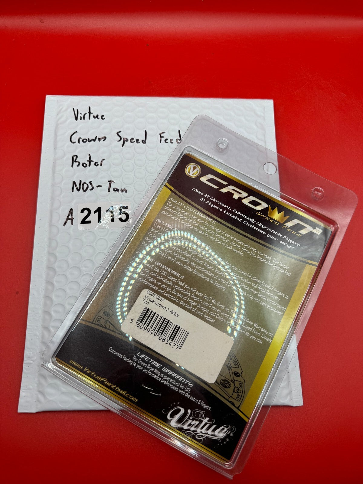 Virtue Crown Speed Feed Rotor  NOS-Tan - used paintball speed feed - tan