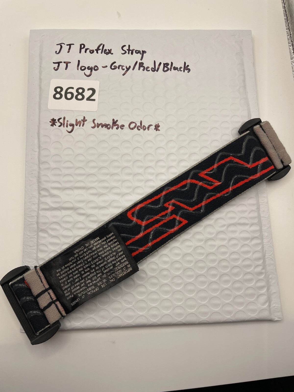 JT Proflex Strap JT Logo-Grey/Red/Black  (Slight Smoke Odor)