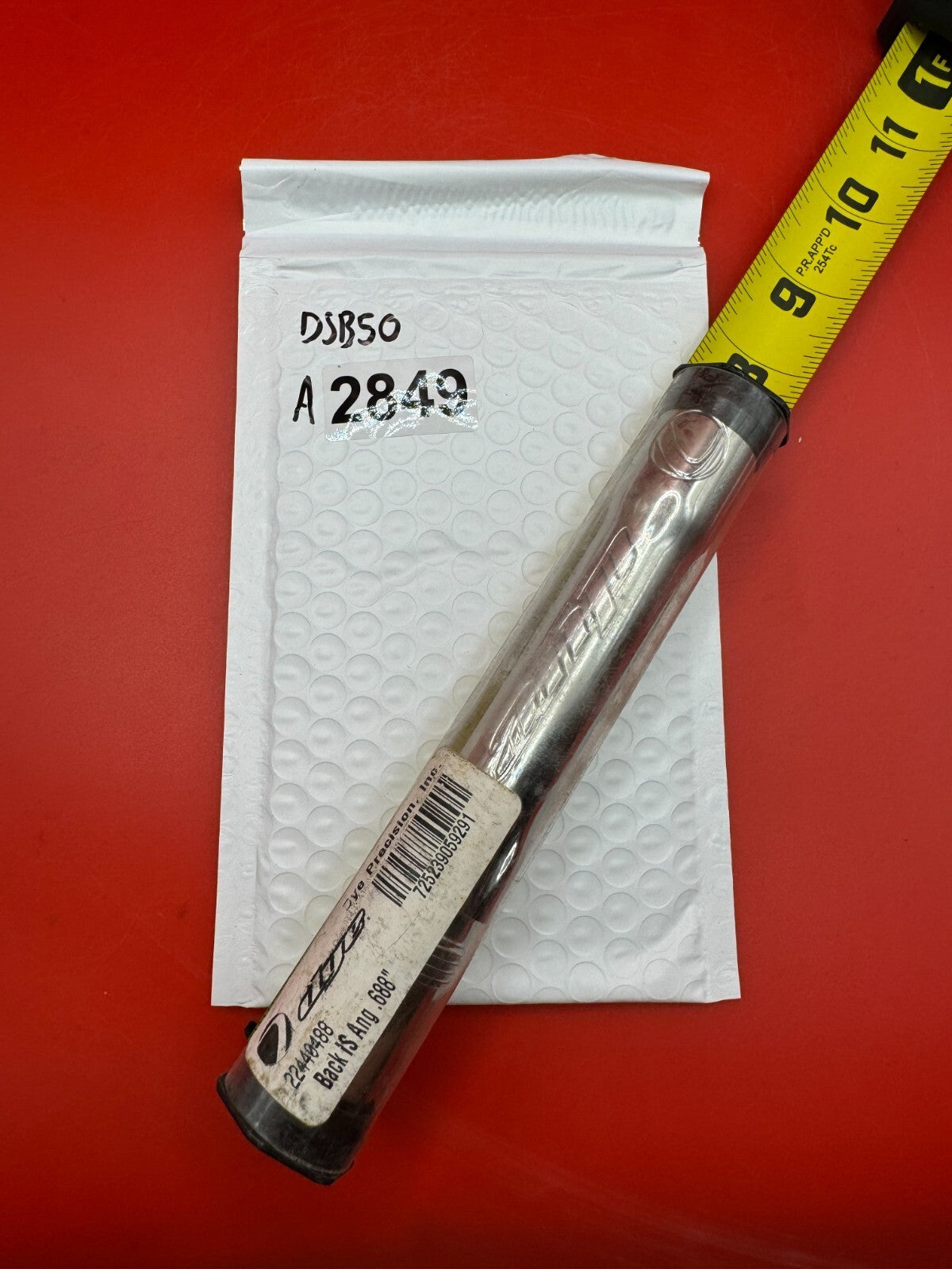 Dye SS Angel Threaded .688 Paintball Barrel Back - used paintball barrel back - silver / polished stainless