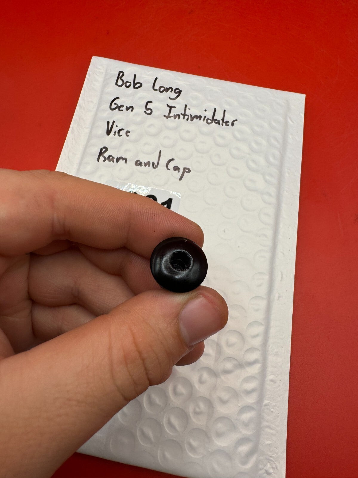 Bob Long Gen 5 Intimidator Vice Ram and Cap - used paintball ram and cap - black/silver