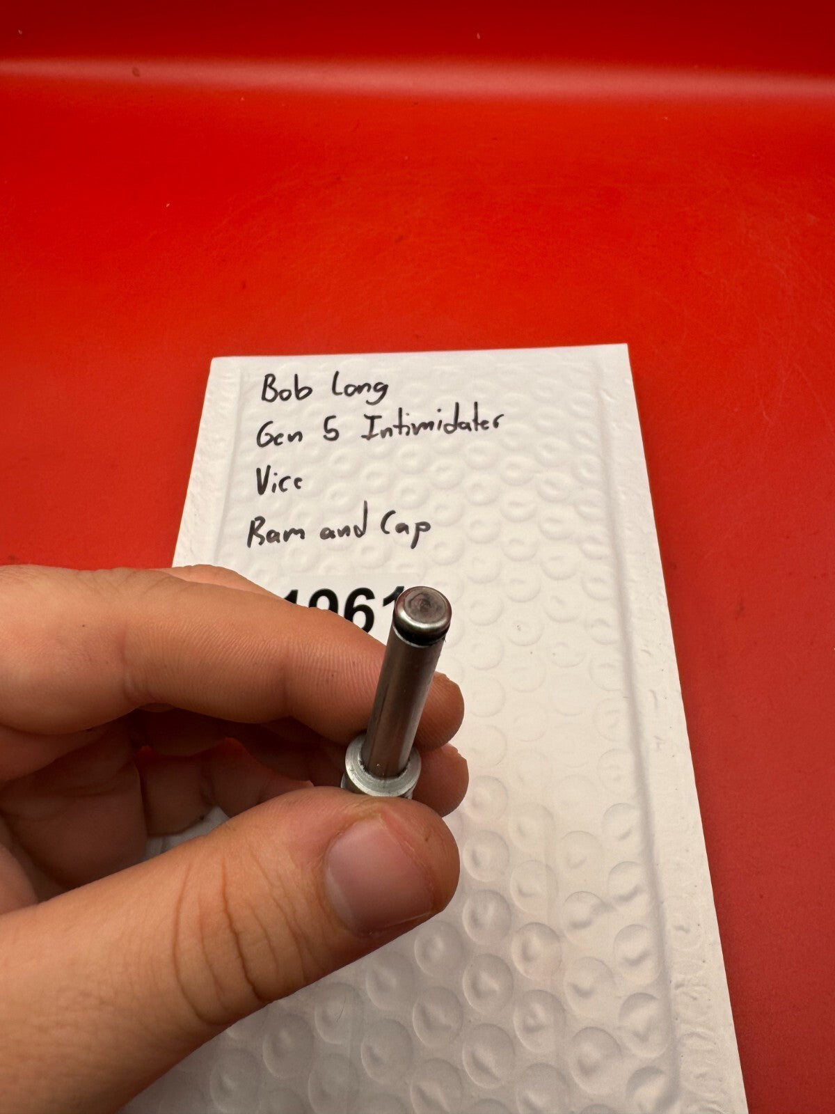 Bob Long Gen 5 Intimidator Vice Ram and Cap - used paintball ram and cap - black/silver