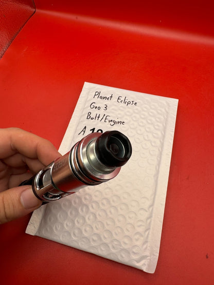 Planet Eclipse Geo 3 Bolt/Engine - used paintball bolt/engine assembly - black/silver