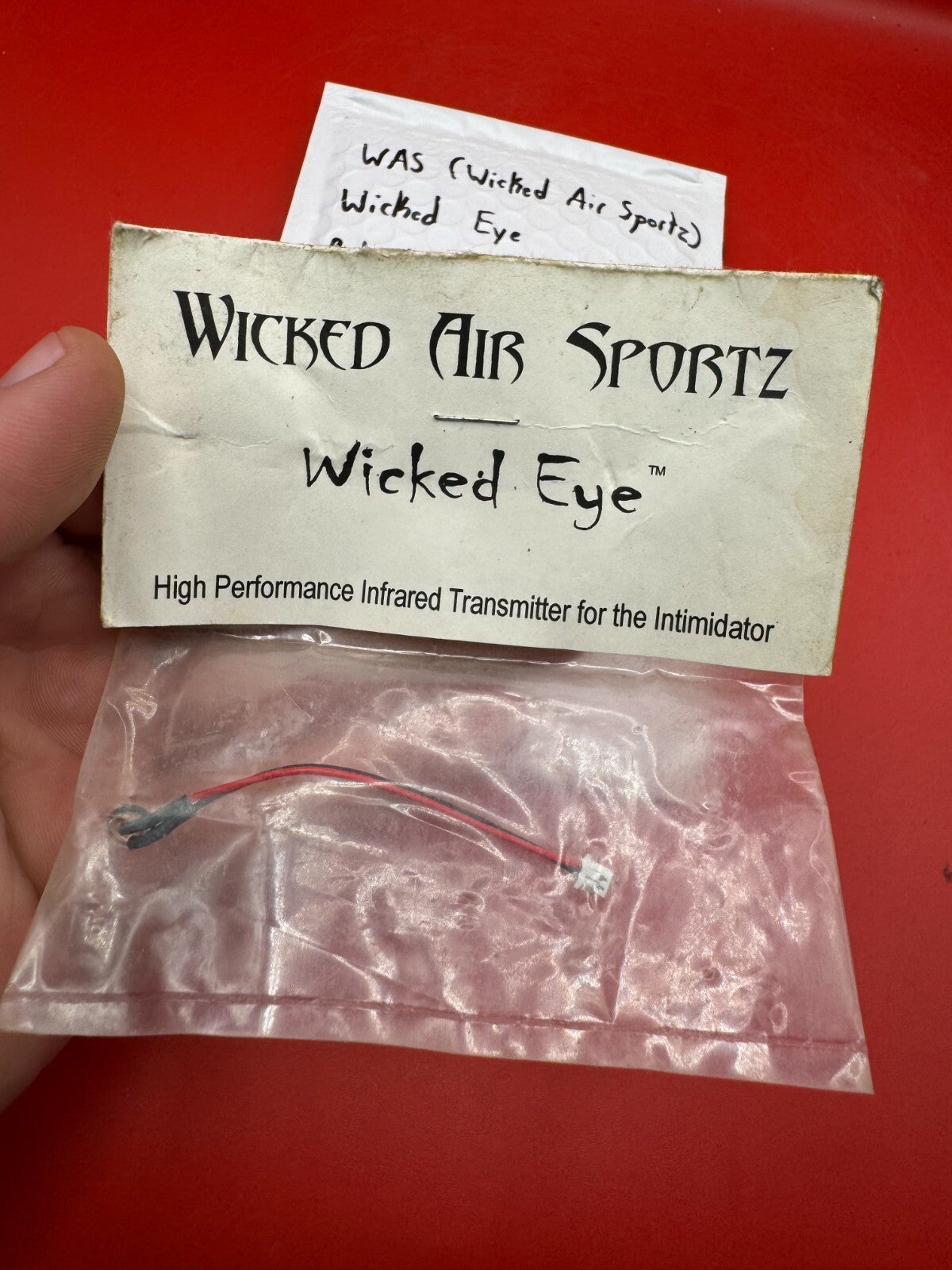 WAS (Wicked Air Sportz) Wicked Eye Bob Long Gen 1-3 Intimidator Eye - used paintball eye (ir transmitter) - black/red