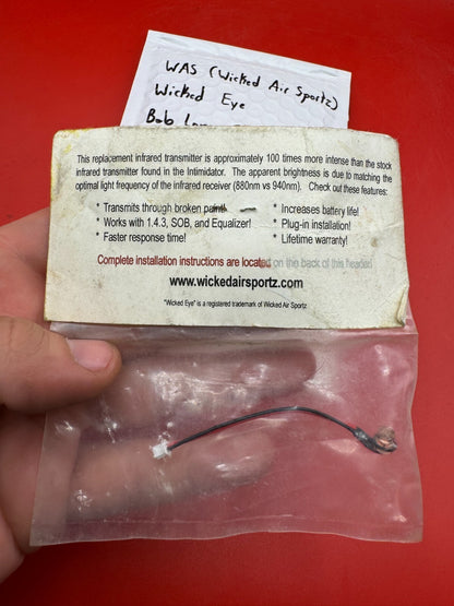 WAS (Wicked Air Sportz) Wicked Eye Bob Long Gen 1-3 Intimidator Eye - used paintball eye (ir transmitter) - black/red