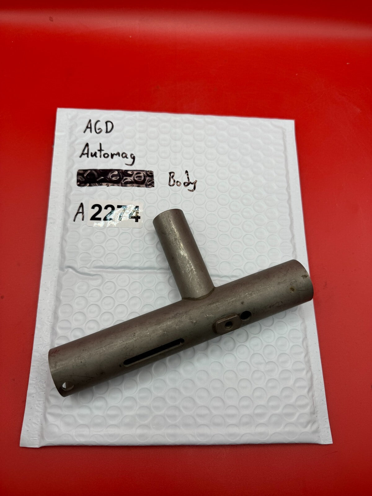 AGD Automag Body - used paintball valve body - raw aluminum