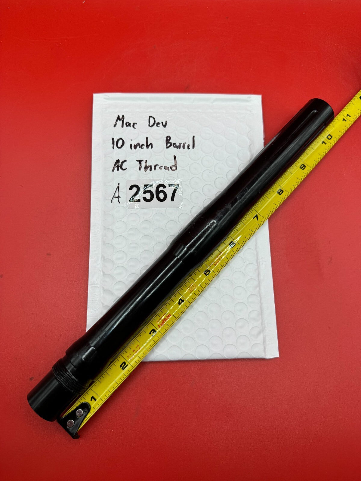 Mac Dev 10 inch Barrel AC Thread - used paintball barrel - black