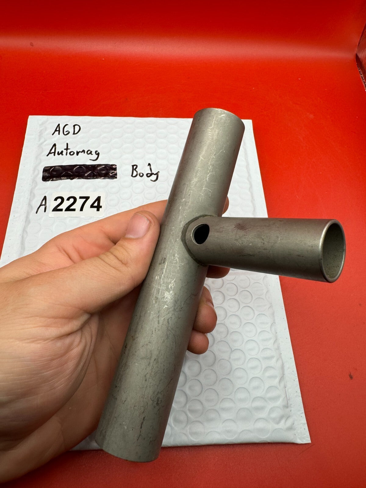 AGD Automag Body - used paintball valve body - raw aluminum