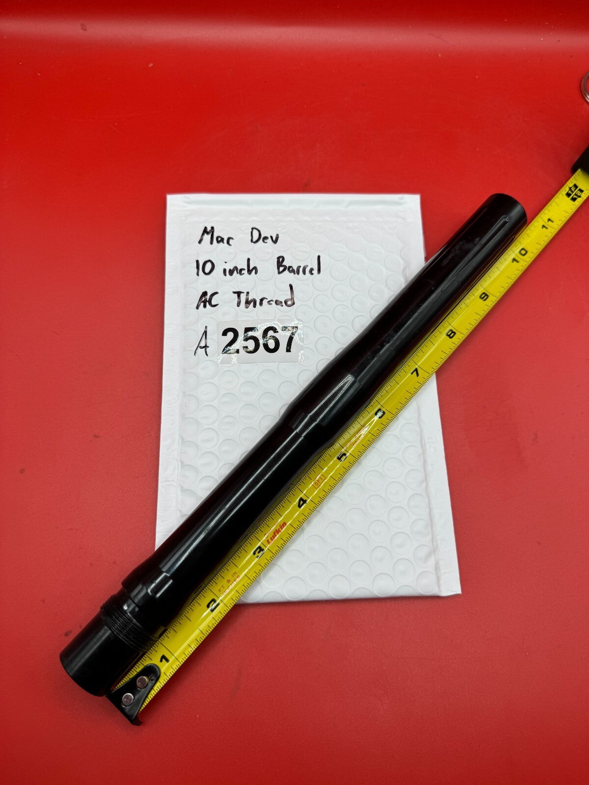 Mac Dev 10 inch Barrel AC Thread - used paintball barrel - black