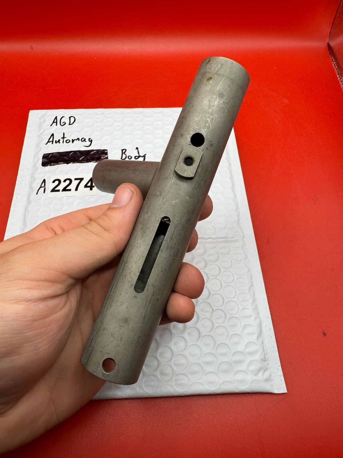 AGD Automag Body - used paintball valve body - raw aluminum