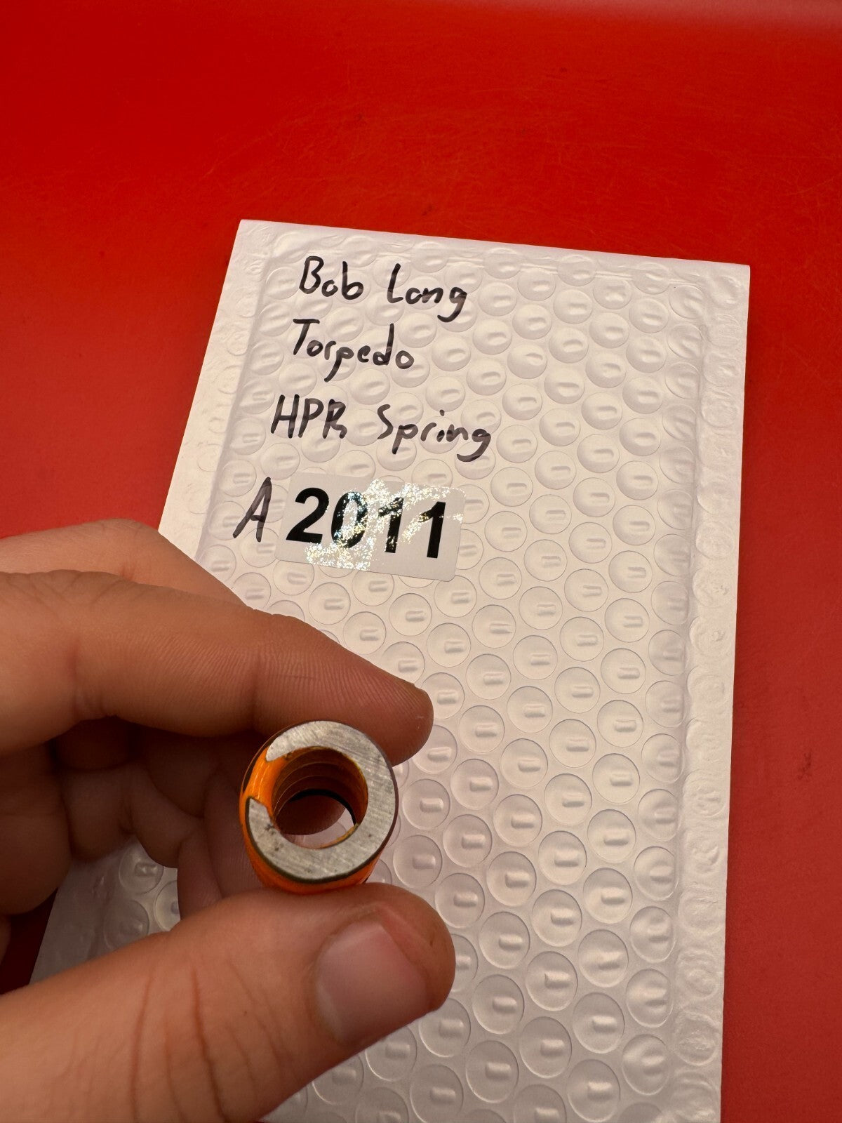 Bob Long Torpedo HPR Spring - used paintball hpr spring - orange