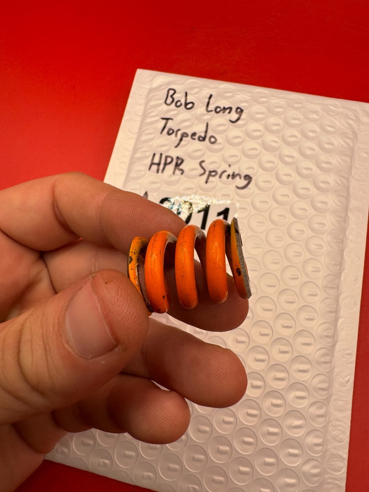 Bob Long Torpedo HPR Spring - used paintball hpr spring - orange