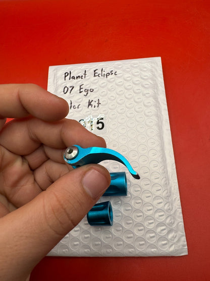 Planet Eclipse 07 Ego Color Kit - used paintball color kit (trigger, lpr cap, asa thumb screw) - teal anno